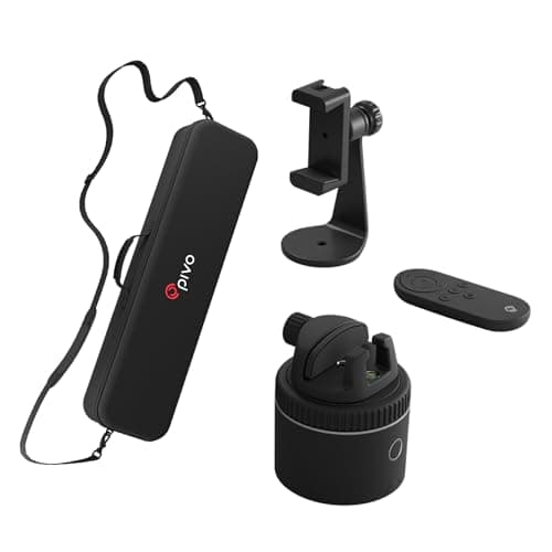 Image of Pivo Equestrian Black Pro Pack, Car Tracking Phone Holder, 360° Rotation for Content Creator, Vlogging Hands-Free Video Recording with Remote Control, Tripod, Smart Mount, Classic Case