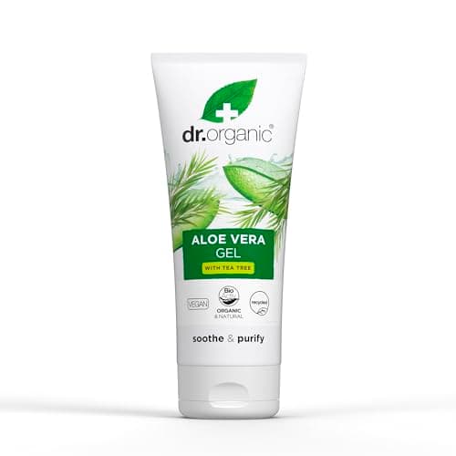 Image of Dr Organic Aloe Vera Gel with Tea Tree, Purifying, All Skin Types, Natural, Vegan, Cruelty-Free, Paraben & SLS-Free, Recycled & Recyclable, Organic, 200ml, Packaging may vary