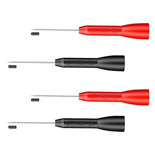 Image of Multimeter Probes Needle Test Fluke Pin Probes Test Lead Probe Multimeter Piercing Needle 600v/10a Non-destructive Multimeter Test Silicon Back Probe Pin For Fluke Leads Tl71 Tl75 (4pcs,2mm)