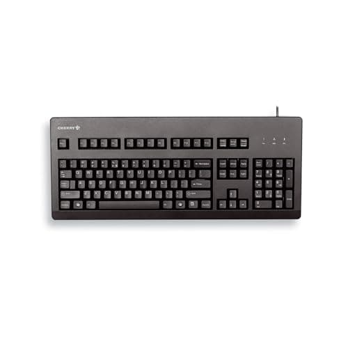 Image of CHERRY G80-3000, Wired Mechanical Keyboard, UK Layout (QWERTY), USB-Connection, Robust, Programmable Keys, MX BLACK Switches, Black