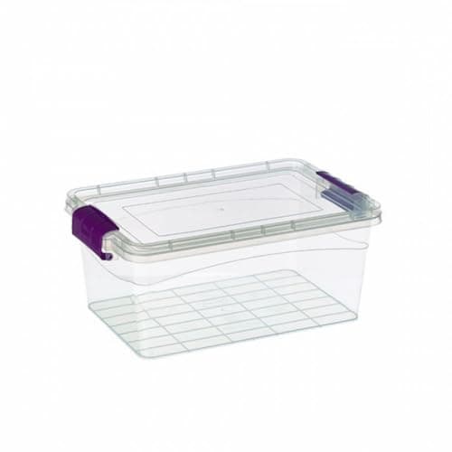 Image of Plastic Storage Box Boxes Lid Handles Food Container Home Kitchen Office Box UK (5L)