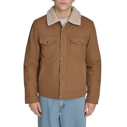 Image of Levi's Men's Cotton Trucker, Brown Cotton, S