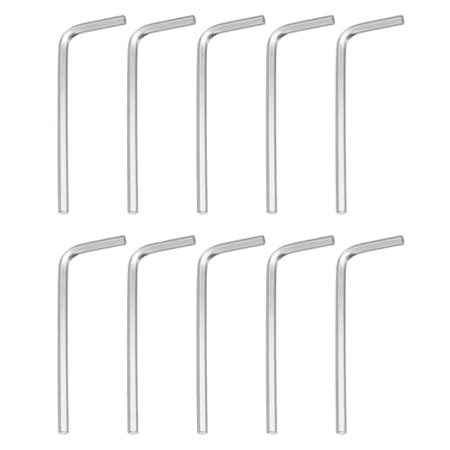 Image of sourcing map 10pcs Hex Key Wrench 1/8" 45# Carbon Steel L-Shape Hexagon SAE Wrenches Repairing Tool for Home DIY Bike Motorcycle Repair, Silver Tone