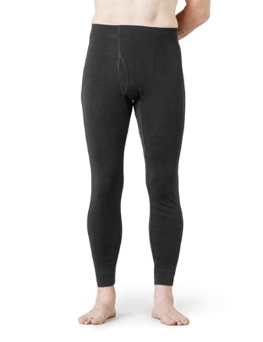 Image of LAPASA Men's Lightweight Merino Wool Base Layer Bottom, Warm Underwear Long Johns Pants M30, Dark Grey - Lightweight, M