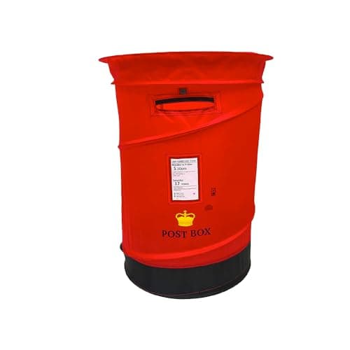 Image of Red British Post Box Pop-Up Laundry Basket - Collapsible Storage Hamper For Clothes and Toys
