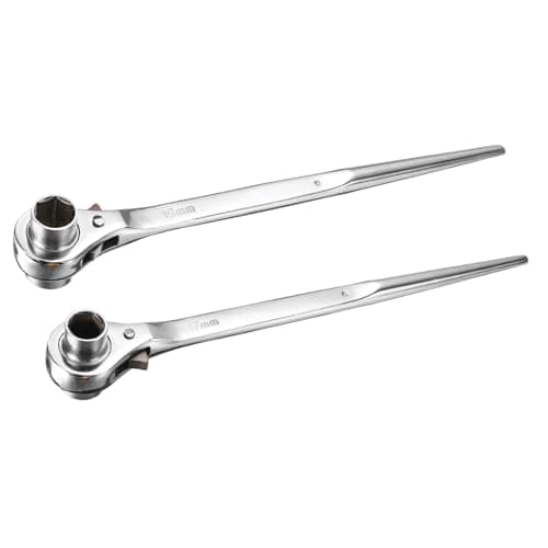Image of sourcing map 19mm x 22mm 17mm x 19mm Hexagon Scaffold Podger Ratchet Spanner Set