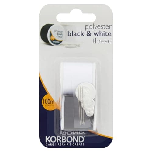 Image of Korbond Twin Pack Black and White Thread - 110790,100m