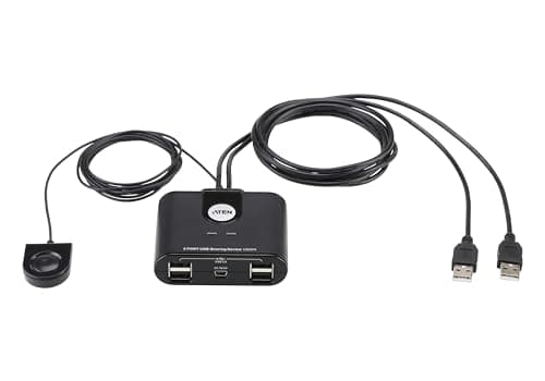 Image of ATEN USB 2.0 4 Port Peripheral Sharing Switch US224, USB 2.0 compliant, support Windows, Linux,Mac and Sun, Overcurrent protection, Hot pluggable, UK #1 KVM Market Leader