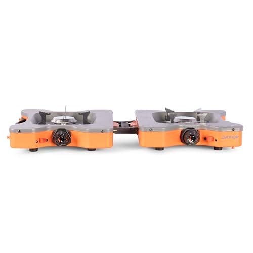 Image of Vango Inferno Double Camping Stove – Portable Dual Burner Gas Cooker, 2 x 2.4kW Stainless Steel Burners, Piezo Ignition, Folding Design, EN417 Compatible – Outdoor Cooking for Camping & Caravans