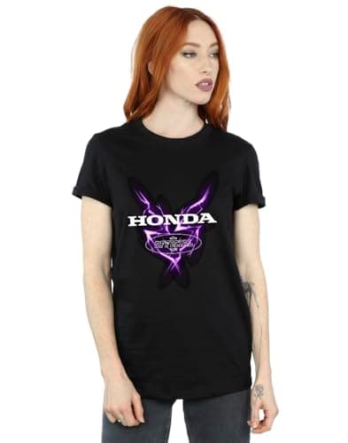 Image of Absolute Cult Honda Women's Purple Electrifying Boyfriend Fit T-Shirt Black Small