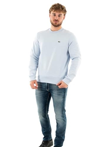 Image of Lacoste Men's Sweatshirt SH9608 Blue Round Neck Organic Cotton Classic Fit AI23 7