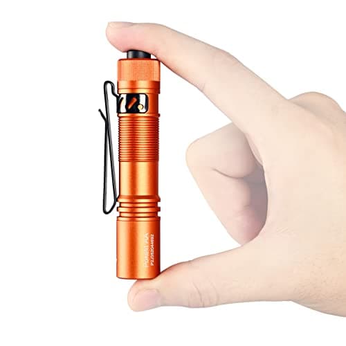 Image of ACEBEAM Pokelit AA Mini Rechargeable Torch with Clip, Ultra Powerful LED Torch 550 High Lumens, 90+ High CRI LED Flashlight for Camping, Hiking, Daily Use (Orange)