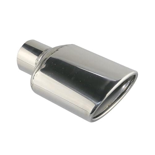 Image of Dual Exhaust Pipes Stainless Steel Car Exhaust End Tip Interface 57mm Slant Rolled Outlet Auto Muffler Tail Pipe Silencer For A G Accessories(Silver)