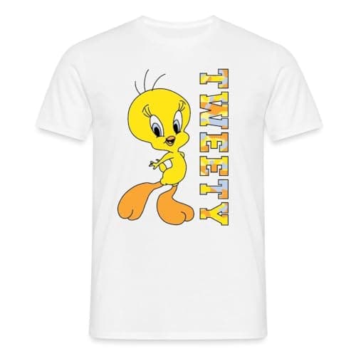 Image of Spreadshirt Looney Tunes Tweety Camouflage Men's T-Shirt, 3XL, White