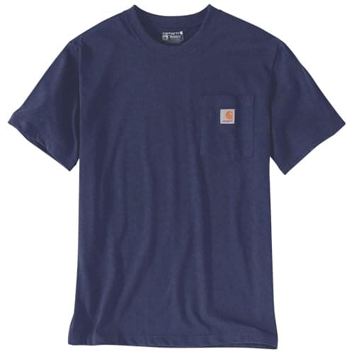 Image of Carhartt Relaxed Fit Heavyweight Short-Sleeve K87 Pocket T-Shirt Navy