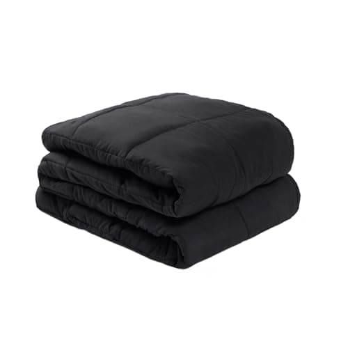 Image of Brentfords Weighted Blanket Adult 8kg Black, Double Weighted Blanket Anxiety Relief for Adults Soft Comfy Heavy Blanket for Bed Sofas 150 x 200cm (17lb) (Disclaimer Only suitable for age 3+ years)