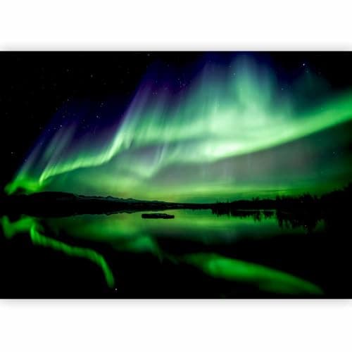 Image of murando Photo Wallpaper Aurora Borealis 350x256 cm Non-Woven Premium Art Print Fleece Wall Mural Decoration Poster Picture Design Modern Night Iceland c-B-0313-a-c
