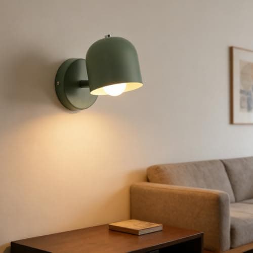 Image of XINYASEE Bedside Wall lamp, Modern Minimalist Wall lamp for Bedroom and Living Room, Creative Macaron Nordic Reading lamp for Balcony and Hallway, Background Wall lamp (Green)