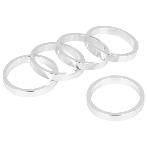 Image of X AUTOHAUX 5 Pcs 5mm Bike Bicycle Headset Spacer Fit 11/8inch Stem Silver Tone