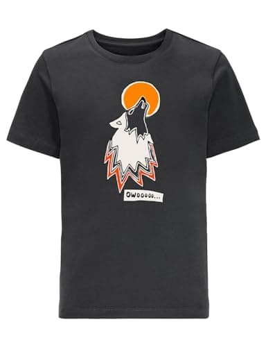 Image of Jack Wolfskin Boys' Wolf & Van T B Short-Sleeved T-Shirt, Phantom, 176, Phantom, 16 Years