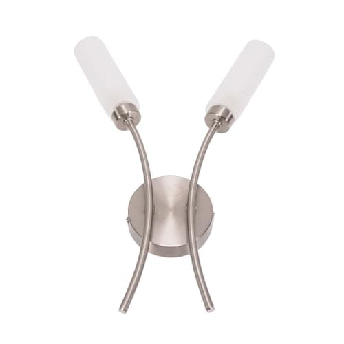 Image of ValueLights | 2 Way Curved Brushed Chrome Wall Light Fitting | Wall Lamps & Sconces, Home Décor & Improvement Essential | Mains Wired