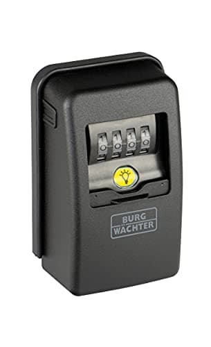 Image of BURG-WÄCHTER Key Safe with 4 Digit Combination Code for Exterior and Interior Magnetic Illuminated Security Wall Mounted Key Safe 60L SB Black