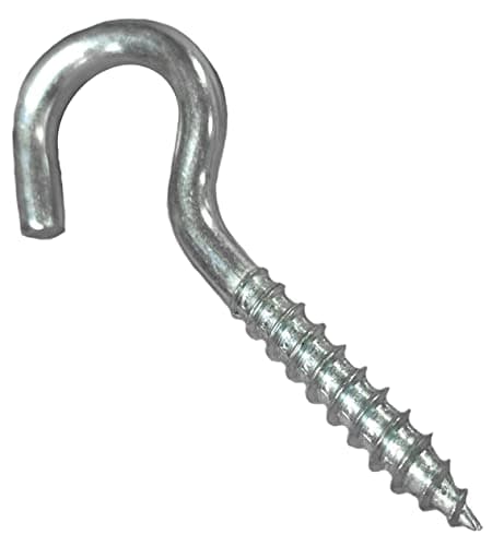 Image of LLB M8 Screw-in Hooks Large Heavy Duty Cup Hooks Screw in Hooks Plain Ceiling Cup for Hanging Lights Eye Big Size: 8mm x 80mm (0.32" x 3.15") Box of 7pcs