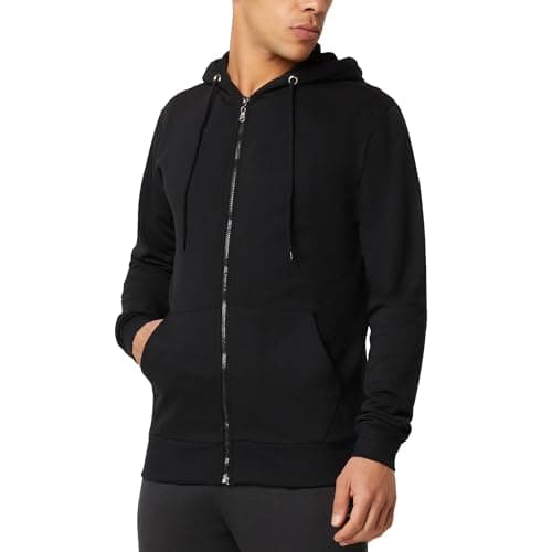 Image of FM London Mens Hyfresh Zipped Hoodie, Black, XXL UK