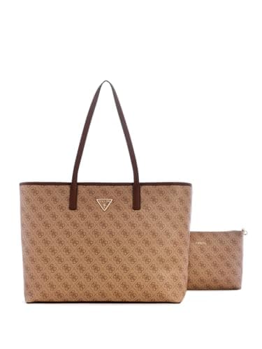 Image of GUESS Power Play Shopper Power Play 4g Logo Outer Faux Leather Zip Closure, beige