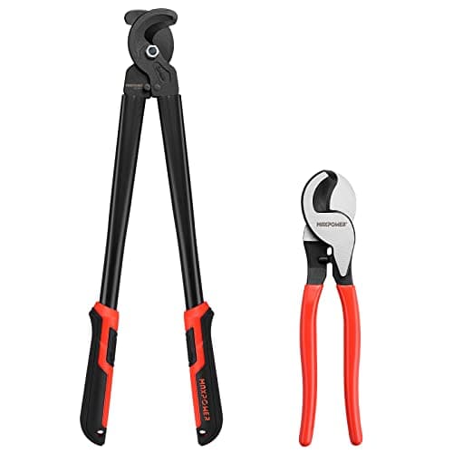 Image of Cable Cutters Set, MAXPOWER 250mm & 380mm Heavy Duty Cable Wire Cutters Electricians Wires Cables Cutting Pliers for Cutting Copper and Aluminum Cable - Pack of 2