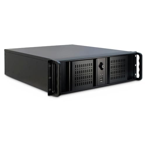 Image of Inter-Tech 3U-3098-S Mini Tower Case, Black Alloy Steel, 5x 3.5 inch Internal Bays, 2x USB Ports, Air Cooling, ATX & mATX & μATX & Mini ITX Motherboard Support
