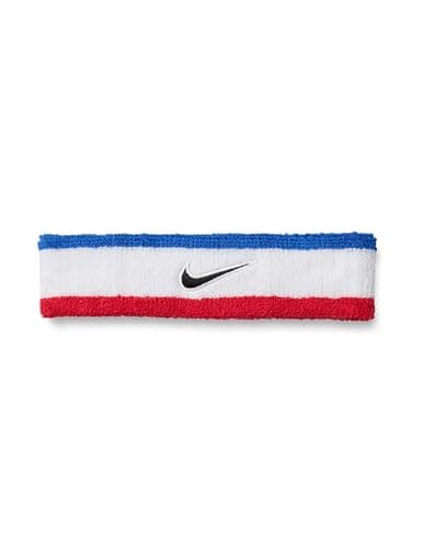 Image of Nike Swoosh Classic Headband Running Fitness Training Sports Hairband, Game Royal/University Red/Black, One Size