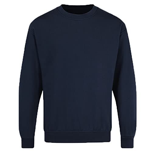 Image of G5 APPAREL Unisex Plain Crew Neck Casual Set-in Sweatshirt Winter Warm Drop Shoulder Top (as8, alpha, 5x_l, regular, regular, Navy, 5XL)