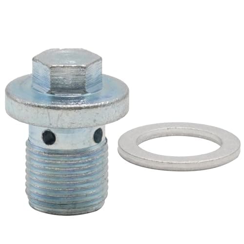 Image of Hoypeyfiy 93183669 Engine Oil Pan Sump Drain Plug With Seal, Replacement for Vauxhall Replacement for Opel Astra Signum Zafira Vectra Insignia, Replaces 652950 0652300