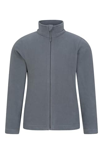 Image of Mountain Warehouse Camber II Kids Full-Zip Fleece - Comfy, Lightweight Sweatshirt, Full-zip, For Boys & Girls - For Spring Summer, Camping, Outdoors & Hiking Medium Grey Kids Size 5-6 Years
