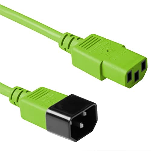 Image of ACT Power Cable 1.8m, C13 to C14 Extension Cable for Cold Devices, IEC Male to Female 3 Pin Power Cable- AK5114 Green