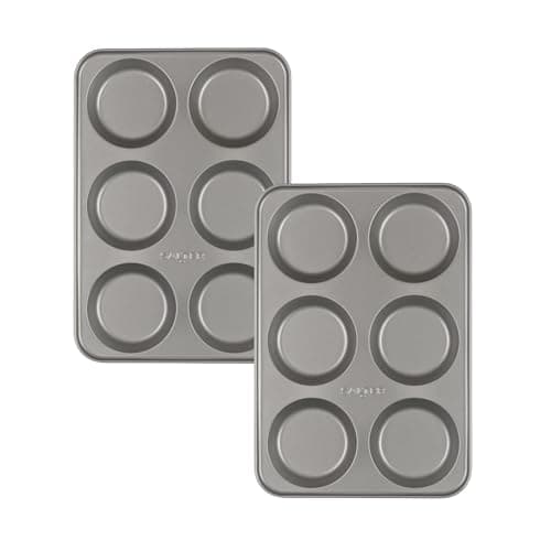 Image of Salter Essentials Yorkshire Pudding Tray Set of 2 – 6-Cup Non-Stick Baking Trays, Rectangular Muffin Tins, Dishwasher Safe, Durable, Lightweight, PFOA-Free, Made in The UK
