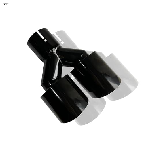 Image of Tail Pipe Universal Model 304 Stainless Steel Imported Dual Cylinder Car Exhaust Tailpipe Muffler Outlet Glossy Black Y Shaped Silencer(51mm-89mm-Right)