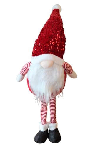 Image of Garden Market Place Large Christmas Standing Glam Gonk Figure in Red - 80cms Tall