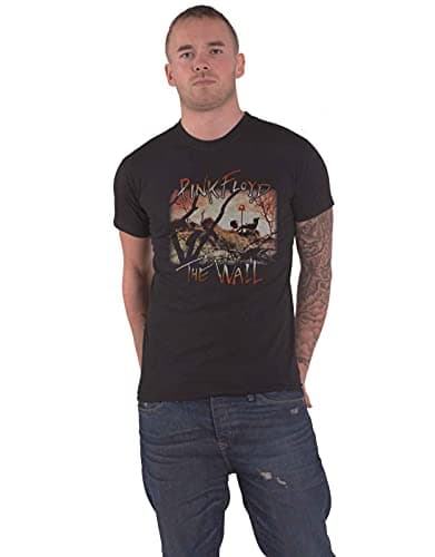 Image of Pink Floyd Men's The Wall Meadow Regular Fit Crew Neck Short Sleeve T - Shirt, Black (Black Black), XX-Large (Manufacturer Size:XX-Large)
