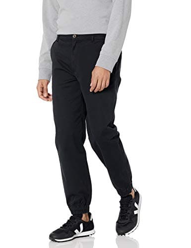 Image of Amazon Essentials Men's Straight-Fit Chino Jogger Pant, Black, Small