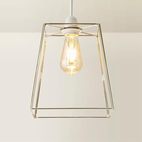 Image of ValueLights | Silver Chrome Metal and Clear Glass Lantern Easy Fit Ceiling Light Shade | Lamp Shades, Home Décor & Improvement Essential | 180mm Shade Width