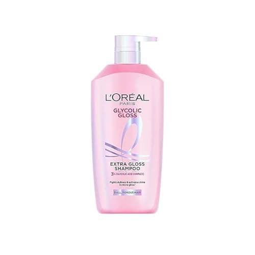 Image of L’Oréal Paris Glycolic Gloss Shine Boosting Shampoo, powered by 3% Glycolic Acid, for dull hair, restores hair quality for gives 3x more gloss, 800ml