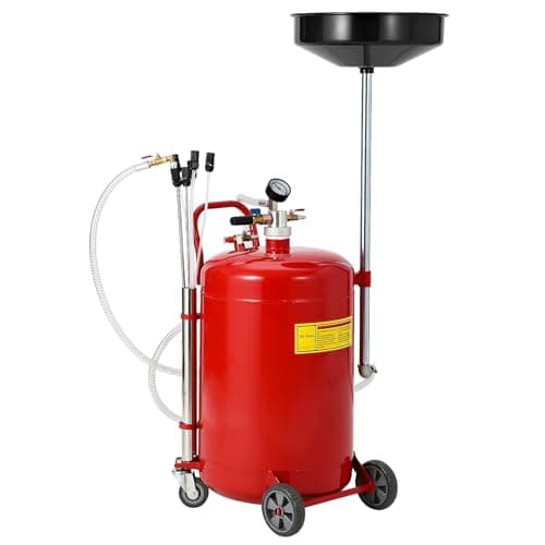 Image of Suction Oil Drainer, 75L Portable Waste Oil Drain Tank with Wheels, Air Operated Oil Drainer with Tool Tray, 96–159cm Adjustable Height, Mobile Oil Drain Container for Garage & Workshop Oil Changes