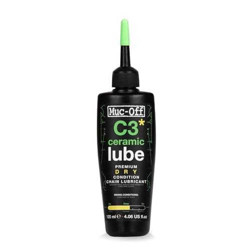 Image of Muc-Off C3 Dry Weather Ceramic Lube - Ultra Durable Biodegradable Bike Chain Oil with Ceramic Coating and UV Dye - Reduces Friction for Road, Mountain Bike & Gravel - 120ml