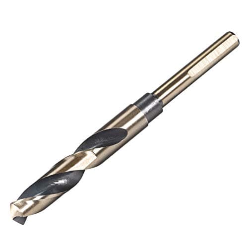 Image of sourcing map Reduced Shank Twist Drill Bits 14.5mm Black Nitride & Gold Titanium Coated High Speed Steel 4341 with 10mm (3/8") Shank for Stainless Steel Alloy Metal Plastic Wood