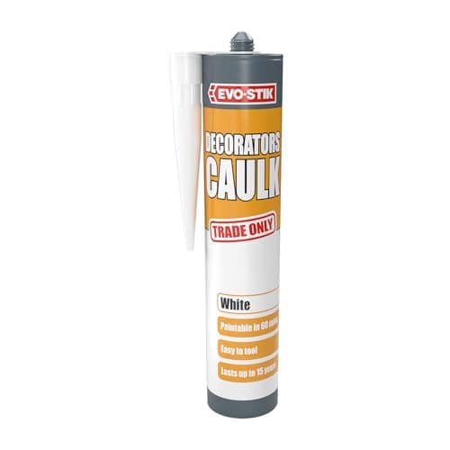 Image of EVO-STIK Decorators Caulk White - 280ml - Low-Movement Crack and Gap Filler - Fast-Drying - Can be Overpainted - Easy-to-Apply - Lasts Up To 15 Years