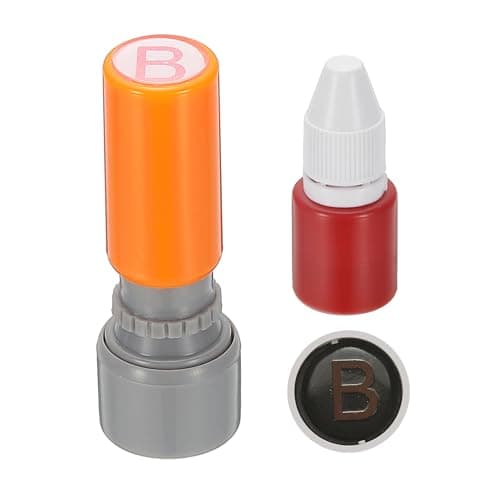Image of PATIKIL Letter Stamps Self Inking, Character Alphabet B Teacher Initial Ink Stamp Red Ink for Class Notebook Scrapbooking DIY Craft, Orange