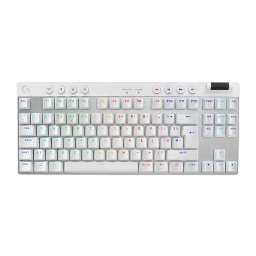 Image of Logitech G PRO X TKL Lightspeed Wireless Gaming Keyboard, Ultra Portable Tenkeyless Design, LIGHTSYNC RGB, Tactile Switches (GX Brown), QWERTY UK English, PC - White