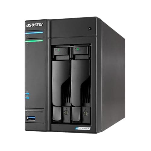 Image of Asustor Lockerstor 2 Gen2+ AS6702T v2 2 Bay NAS Storage, Intel Quad-Core 2.0GHz CPU, Dual 5GbE Ports, 4GB RAM DDR4, 4 M.2 SSD Slots, HDMI, Network Attached Storage (Diskless)